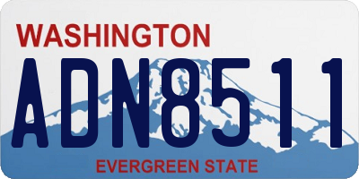 WA license plate ADN8511