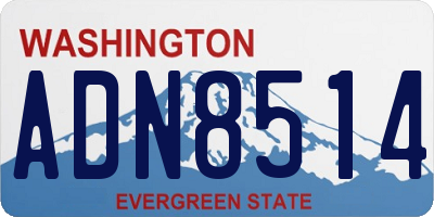 WA license plate ADN8514