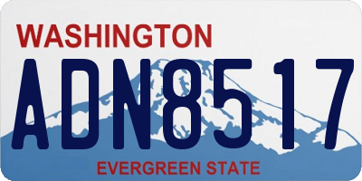 WA license plate ADN8517