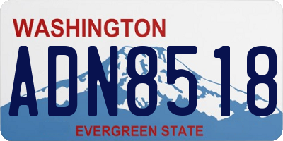 WA license plate ADN8518