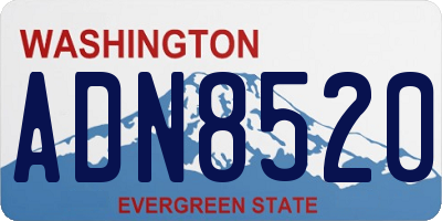 WA license plate ADN8520