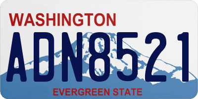 WA license plate ADN8521