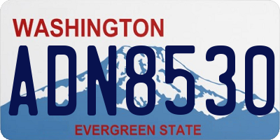 WA license plate ADN8530