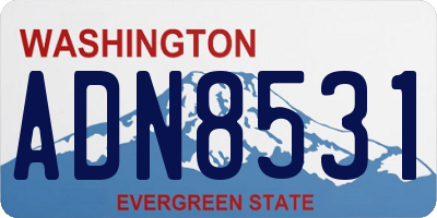 WA license plate ADN8531
