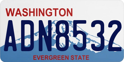 WA license plate ADN8532