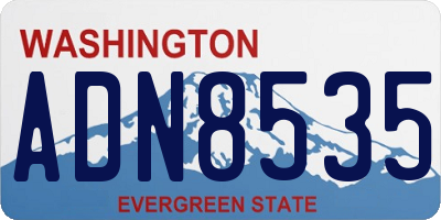 WA license plate ADN8535