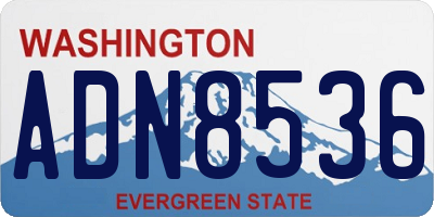 WA license plate ADN8536
