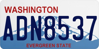 WA license plate ADN8537