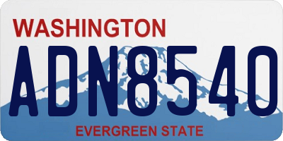 WA license plate ADN8540