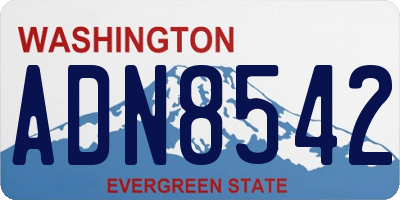 WA license plate ADN8542