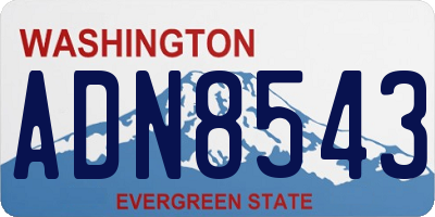 WA license plate ADN8543