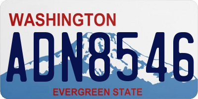 WA license plate ADN8546