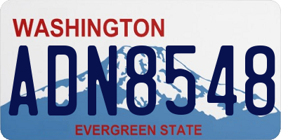 WA license plate ADN8548
