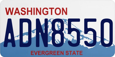 WA license plate ADN8550