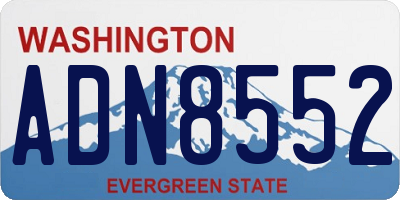 WA license plate ADN8552