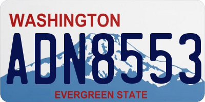 WA license plate ADN8553