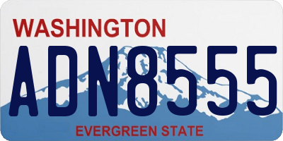 WA license plate ADN8555