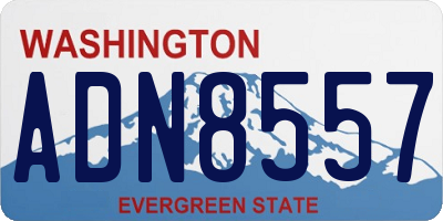 WA license plate ADN8557