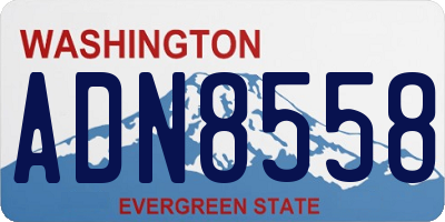 WA license plate ADN8558