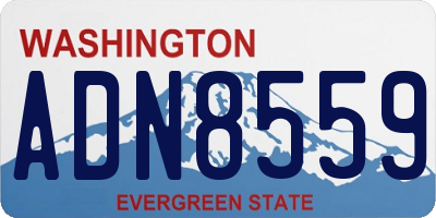 WA license plate ADN8559