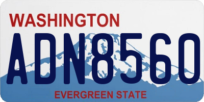 WA license plate ADN8560