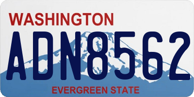 WA license plate ADN8562