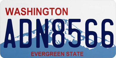 WA license plate ADN8566