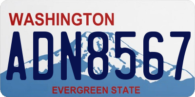 WA license plate ADN8567