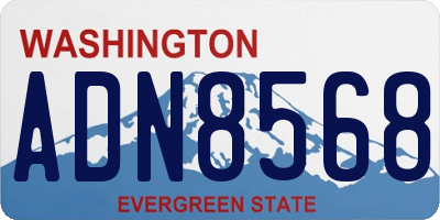 WA license plate ADN8568