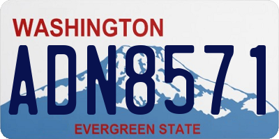 WA license plate ADN8571