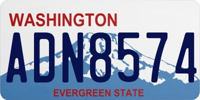 WA license plate ADN8574