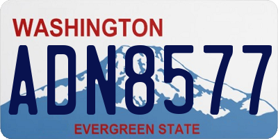 WA license plate ADN8577