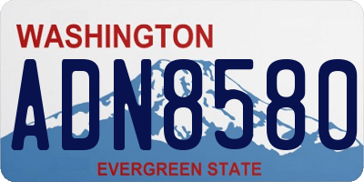 WA license plate ADN8580