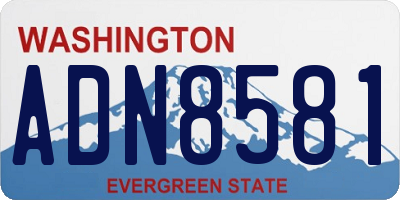 WA license plate ADN8581