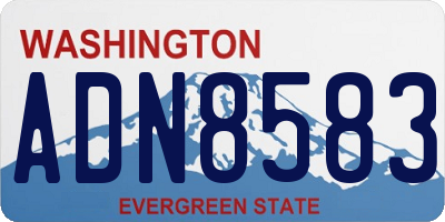 WA license plate ADN8583