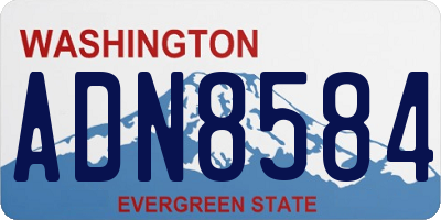 WA license plate ADN8584