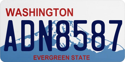 WA license plate ADN8587