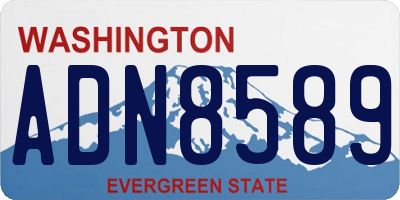 WA license plate ADN8589