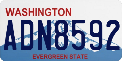 WA license plate ADN8592