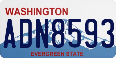 WA license plate ADN8593