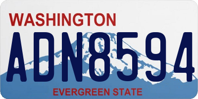 WA license plate ADN8594