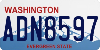 WA license plate ADN8597