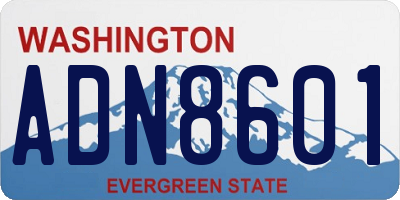 WA license plate ADN8601