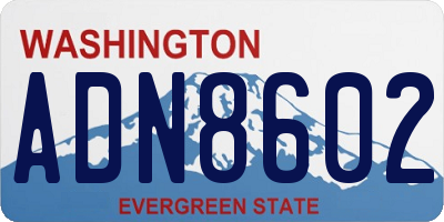 WA license plate ADN8602