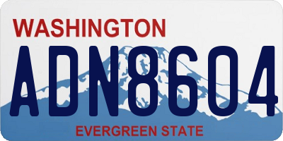 WA license plate ADN8604