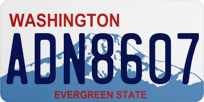 WA license plate ADN8607
