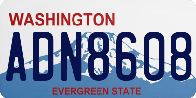 WA license plate ADN8608