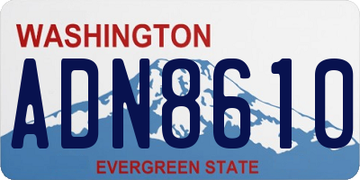 WA license plate ADN8610