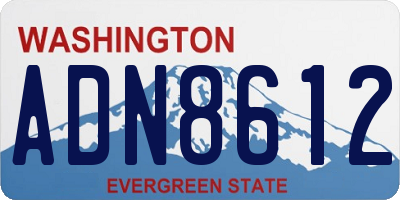 WA license plate ADN8612