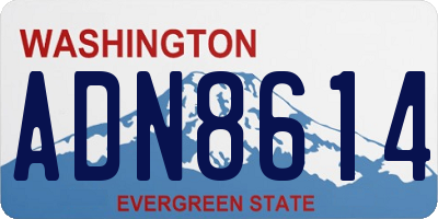 WA license plate ADN8614
